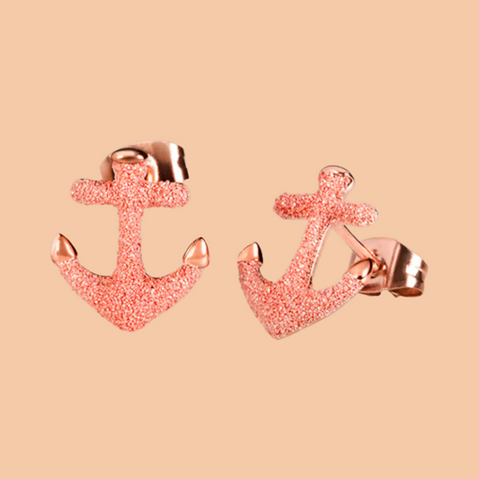 Ohrringe | Sternenglanz rosa | Rotgold | Anker