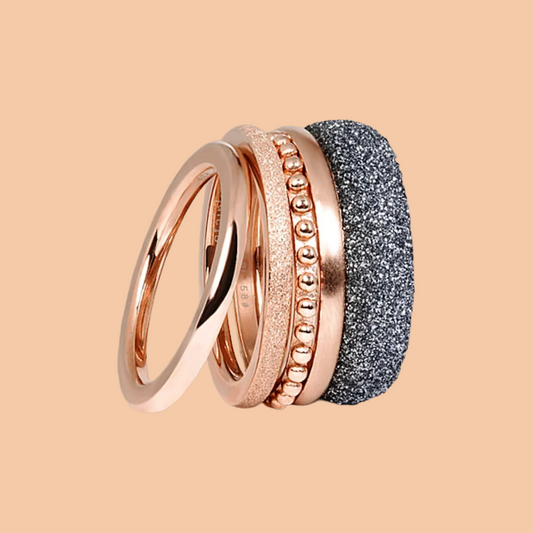 Ringset | 5tlg. | Rotgold | Sternenglanz
